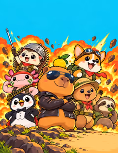 Cover of Kawaii Kaboom: Action Heroes by Sunday Pencil